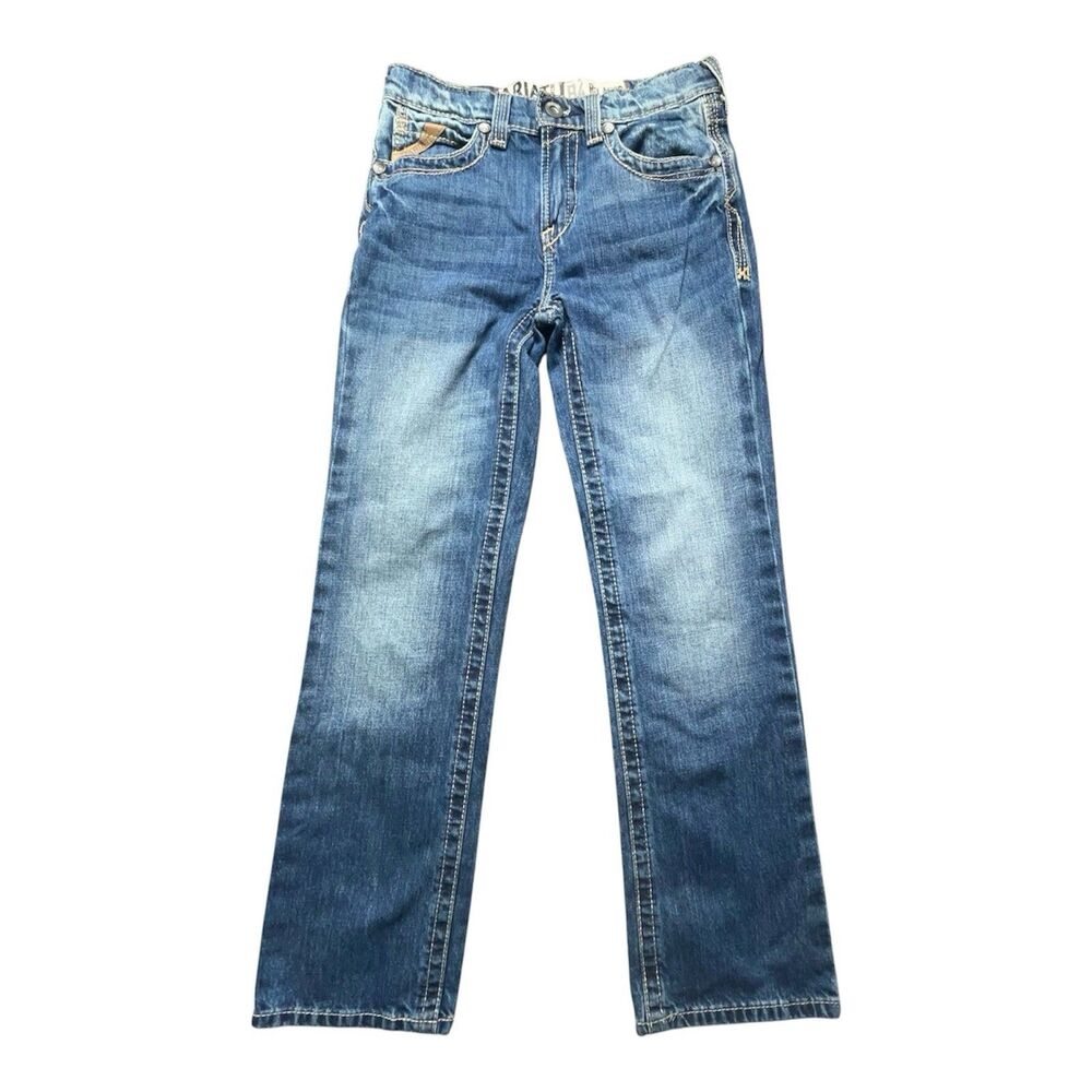 Ariat B4 Relaxed Jeans Boys Youth 12 (26x29) Straight Leg Western Cowboy Blue